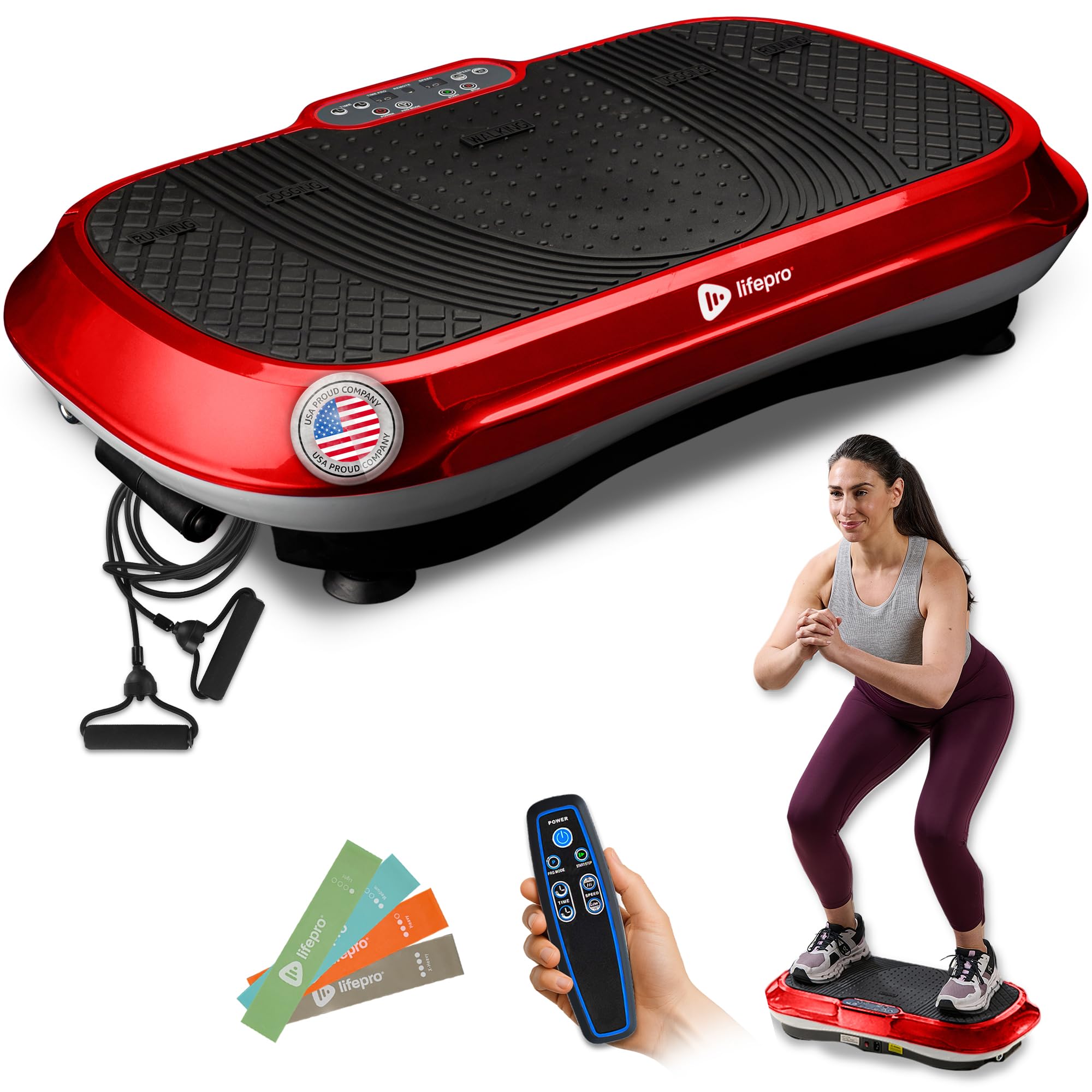 Lifepro Waver Vibration Plate Exercise Machine – High-Intensity Vibration for Muscle Activation, Full-Body Workout Vibrating Platform with Loop Bands, Fitness Equipment for Strength Toning & Fat Loss